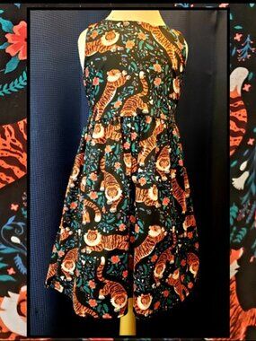 Kids Tiger Flower Print Dress